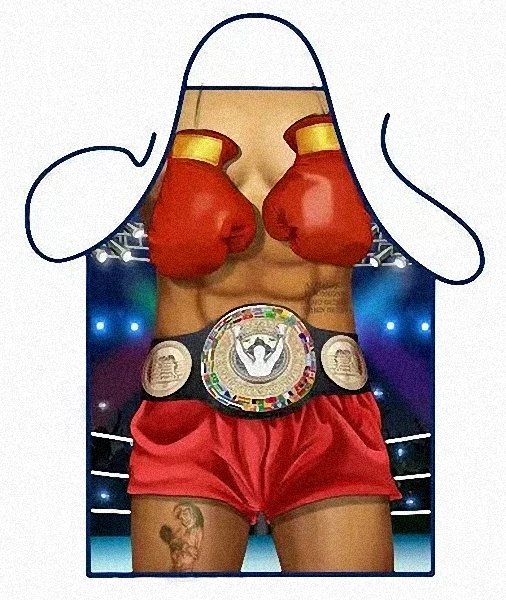 (image for) BBQ Fun Boxing Champion Printed Apron
